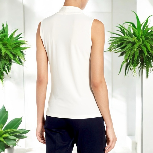 Anne Klein Harmony Pleat Neck Shell Top - Picture 7 of 16